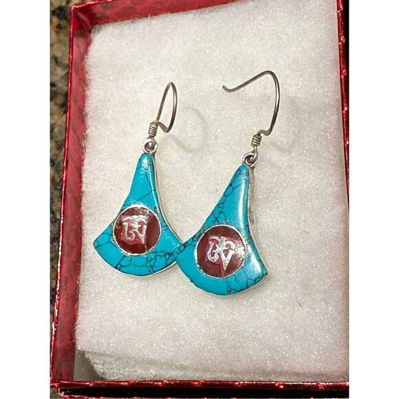 No Brand Jewelry - Sterling & Turquise earrings